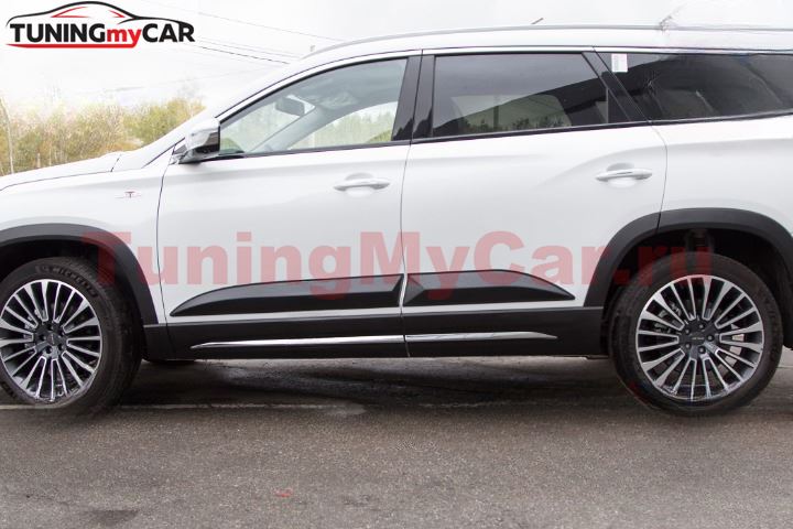 Молдинги на двери для Jetour X90 Plus 2021-(глянец под покраску)