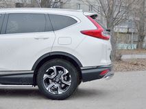 Защита заднего бампера d75х42 дуга для Honda CR-V 2017-2020
