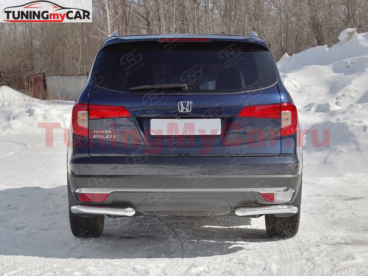 Защита заднего бампера уголки d63 секции для Honda Pilot 2016-2018