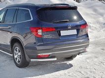 Защита заднего бампера уголки d63 секции для Honda Pilot 2016-2018