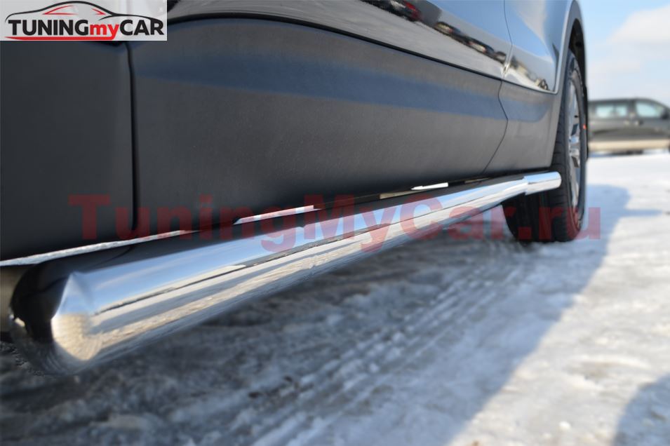 Пороги труба d63 (вариант 3) для Honda CR-V 2.0 2006-2009