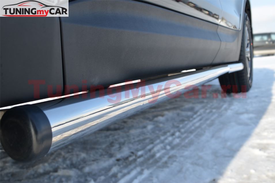 Пороги труба d76 (вариант 2) для для Honda CR-V 2.0 2006-2009