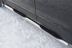 Пороги труба d76 с накладками (вариант 3) для  Honda CR-V 2.0 2006-2009