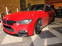 Сплиттер переднего М-бампера для BMW 3-series. Черный матовый