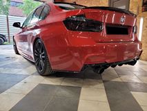 Накладки под задний бампер (мини-лезвия) для BMW 3-series (F30) Черный матовый