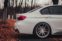 Накладки под задний бампер (мини-лезвия)  для BMW 3-series (F30) Глянцевый