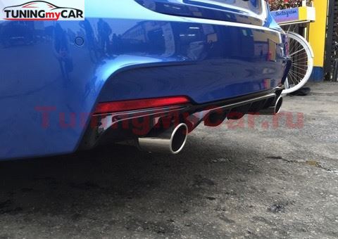 Диффузор заднего бампера BMW 3-series (F30) черный матовый