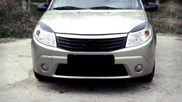 Накладки на передние фары (Реснички) Renault Sandero 2009-2013, Sandero Stepway 2009-2013