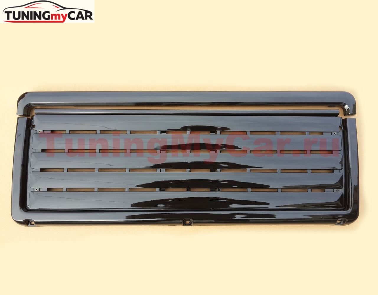 Решетка радиатора широкие полосы, черная, лак для LADA (ВАЗ) 2107