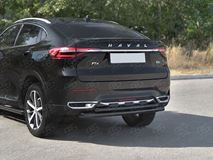 Защита заднего бампера d63 дуга-d42 дуга black для Haval F7X 1.5 4WD 2019-2022 
