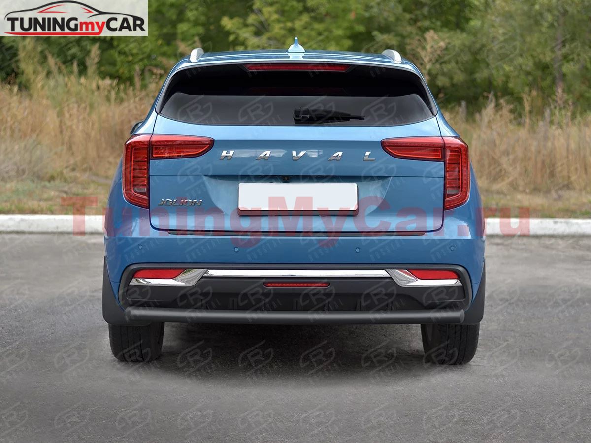 Защита заднего бампера d63 секции black для Haval Jolion 1.5 2WD 2021-