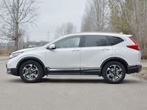  Пороги труба d42 с листом (Лист нерж, проф. нерж) (вариант 3) для HONDA CR-V 2017-2020