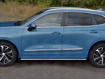 Пороги труба 75х42 овал с проступью для Haval Jolion 1.5 2WD 2021- 