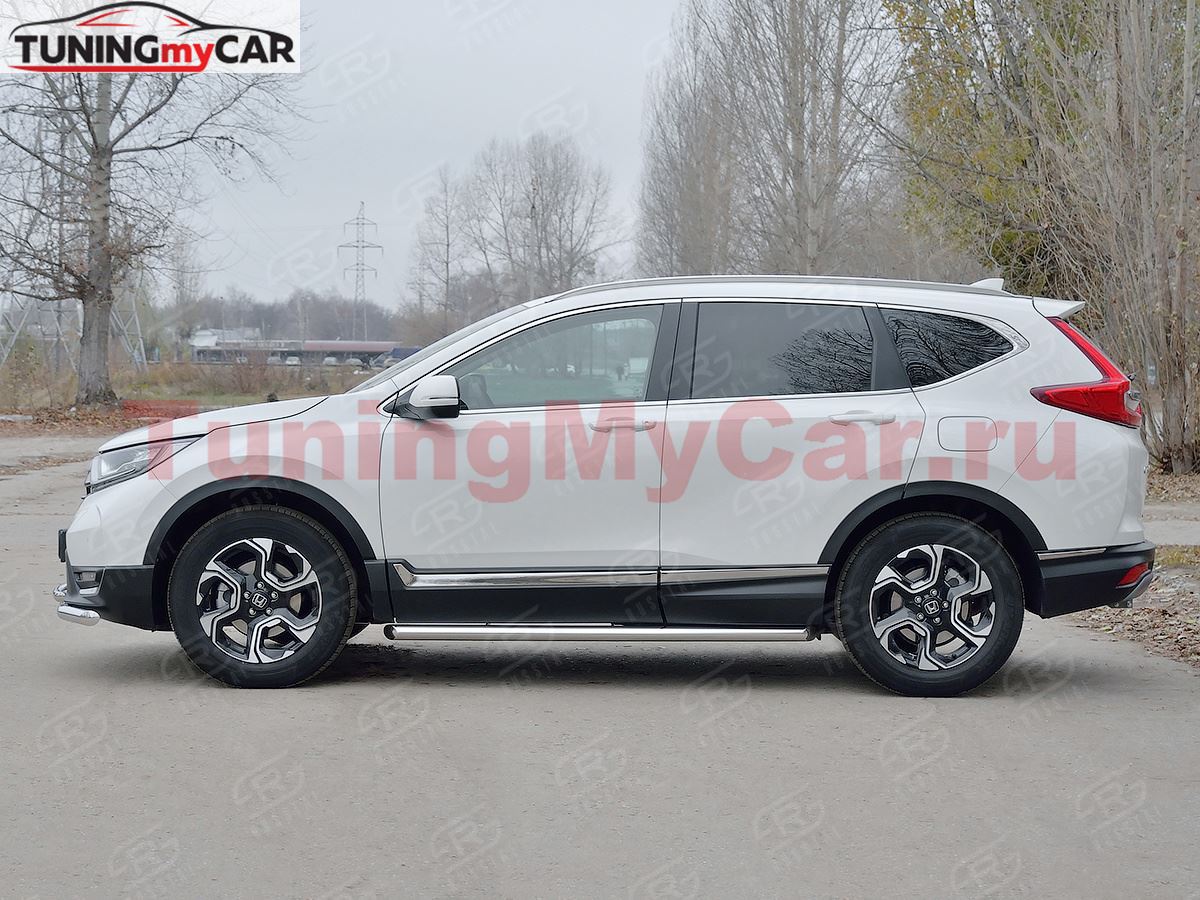 Пороги труба d63 (вариант 1) для HONDA CR-V 2017-2020