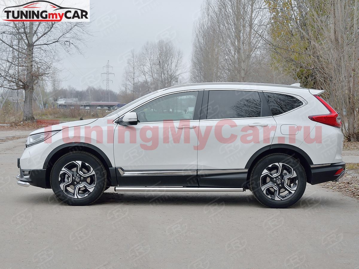 Пороги труба d63 (вариант 2) для HONDA CR-V 2017-2020