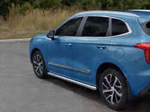 Пороги труба d63 (вариант 1) для Haval Jolion 1.5 2WD 2021- 
