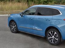 Пороги труба d63 (вариант 1) black для Haval Jolion 1.5 2WD 2021- 