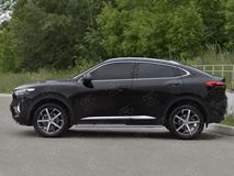 Пороги труба 75х42 овал с проступью для Haval F7X 4WD 2022- 