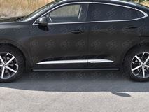 Пороги труба d63 (вариант 1) black для Haval F7X 4WD 2022- 
