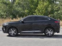 Пороги труба d63 (вариант 1) black для Haval F7X 4WD 2022- 