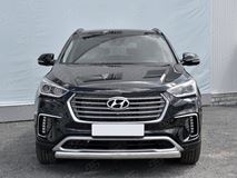 Защита переднего бампера d75х42 дуга для Hyundai Santa FE GRAND 2016-2018 