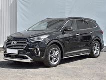 Защита переднего бампера d75х42 дуга для Hyundai Santa FE GRAND 2016-2018 
