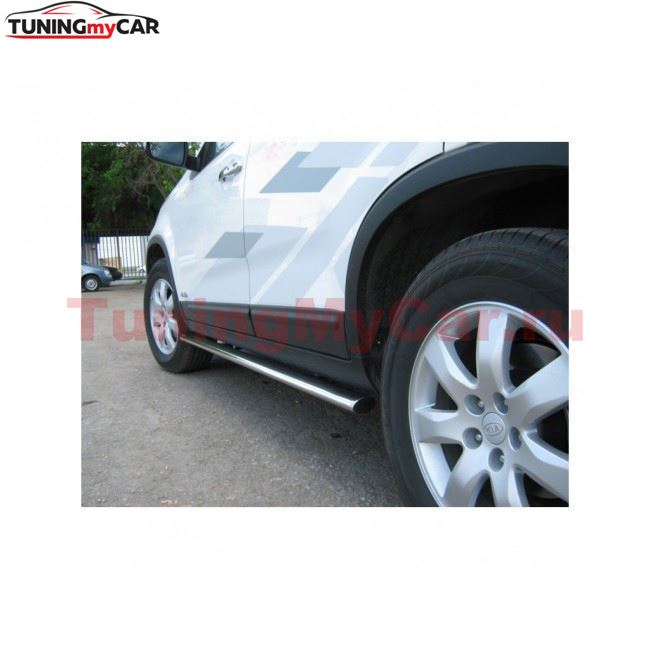 Пороги труба d75х42 овал для HONDA CR-V 2010-2012