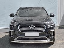 Защита переднего бампера d63 дуга-d42 дуга для Hyundai Santa FE GRAND 2016-2018 