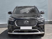Защита переднего бампера d63 секции для Hyundai Santa FE GRAND 2016-2018 
