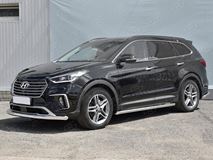 Защита переднего бампера d63 секции для Hyundai Santa FE GRAND 2016-2018 