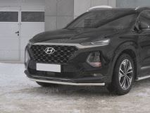 Защита переднего бампера d42 секции для Hyundai Santa FE 2018-2020 