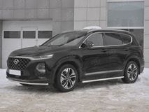 Защита переднего бампера d42 секции для Hyundai Santa FE 2018-2020 