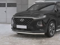Защита переднего бампера d63 секции для Hyundai Santa FE 2018-2020 