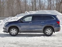 Пороги труба d42 с листом (лист алюм, проф. нерж) (вариант 2) для HONDA  PILOT 2016-2018