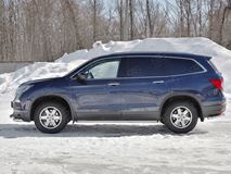 Пороги труба d42 с листом (лист алюм, проф. нерж) (вариант 3) для HONDA  PILOT 2016-2018