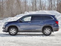 Пороги труба 120х60 овал с проступью для HONDA CR-V 2016-2018