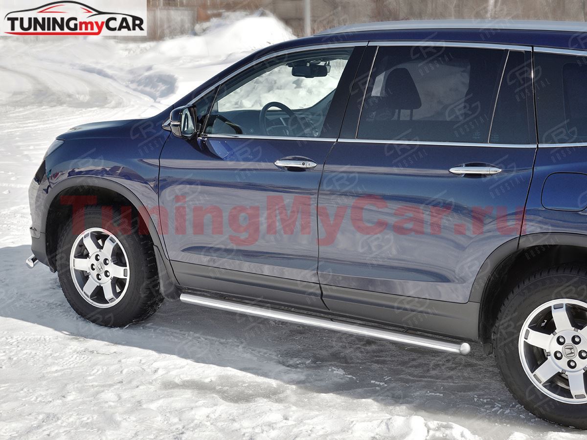 Пороги труба d63 (вариант 3) для HONDA CR-V 2016-2018