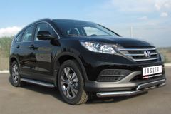 Пороги труба d42 с листом(лист алюм, проф.сталь) (вариант 2) для HONDA  CR-V  2013-2015