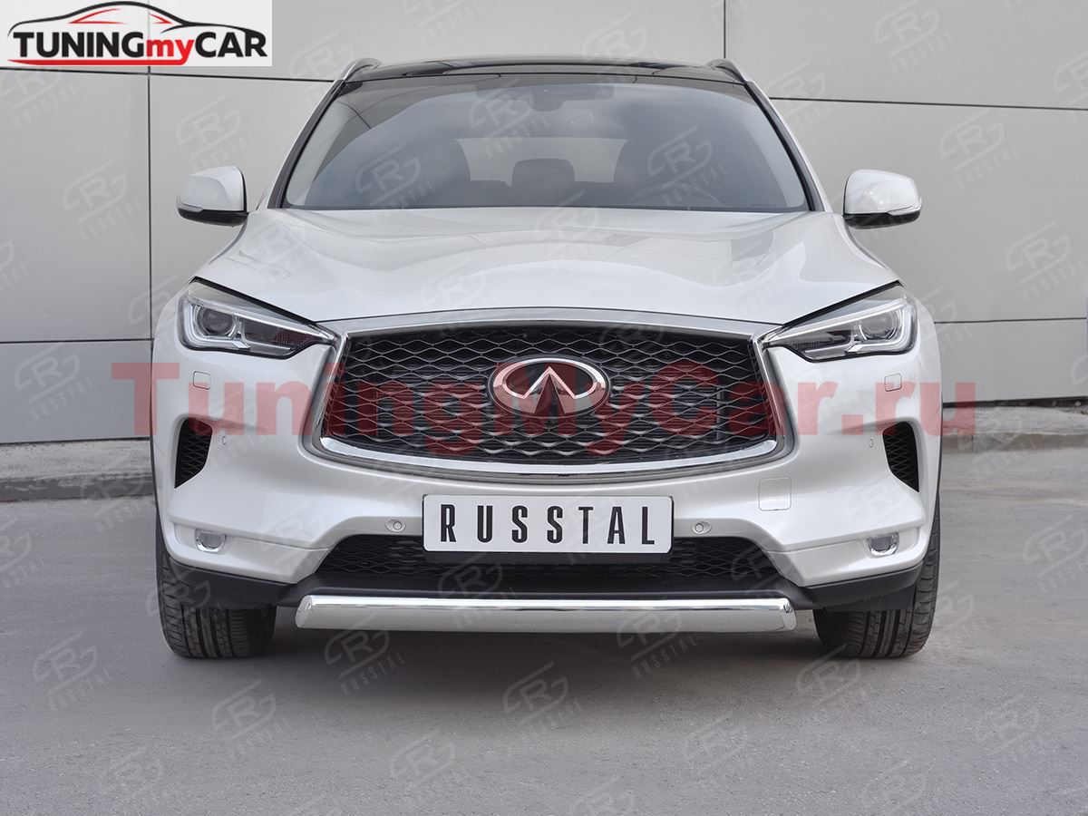 Защита переднего бампера d75х42 дуга для INFINITI QX50 2018-