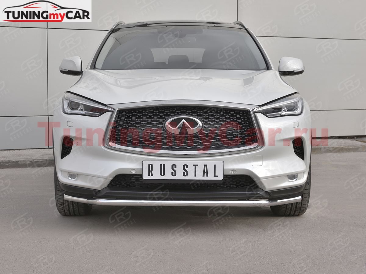 Защита переднего бампера d42 волна для INFINITI QX50 2018-