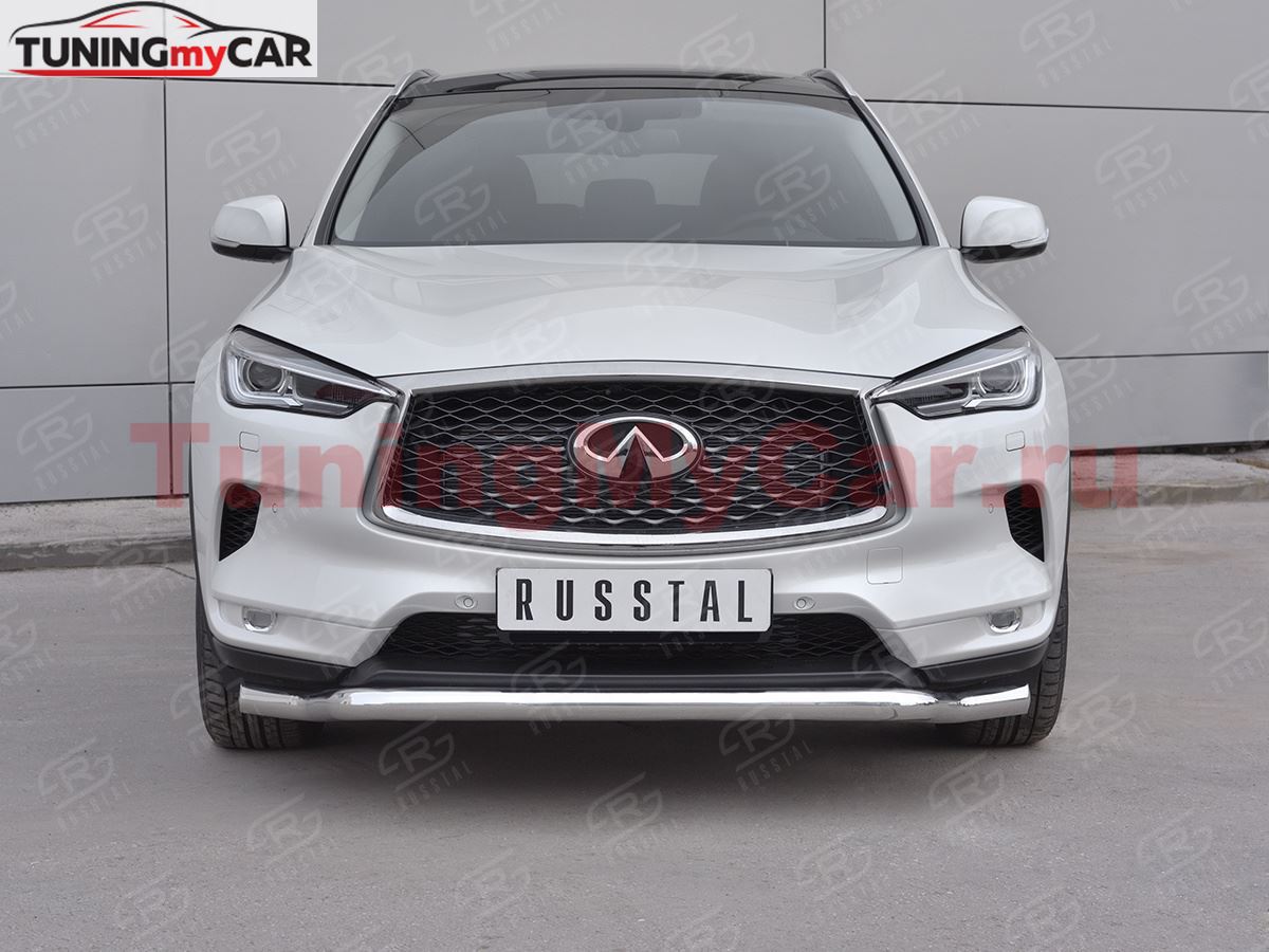 Защита переднего бампера d63 волна для INFINITI QX50 2018-