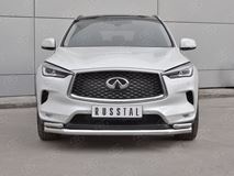 Защита переднего бампера d63 секции-d42х2 дуга для INFINITI QX50 2018-