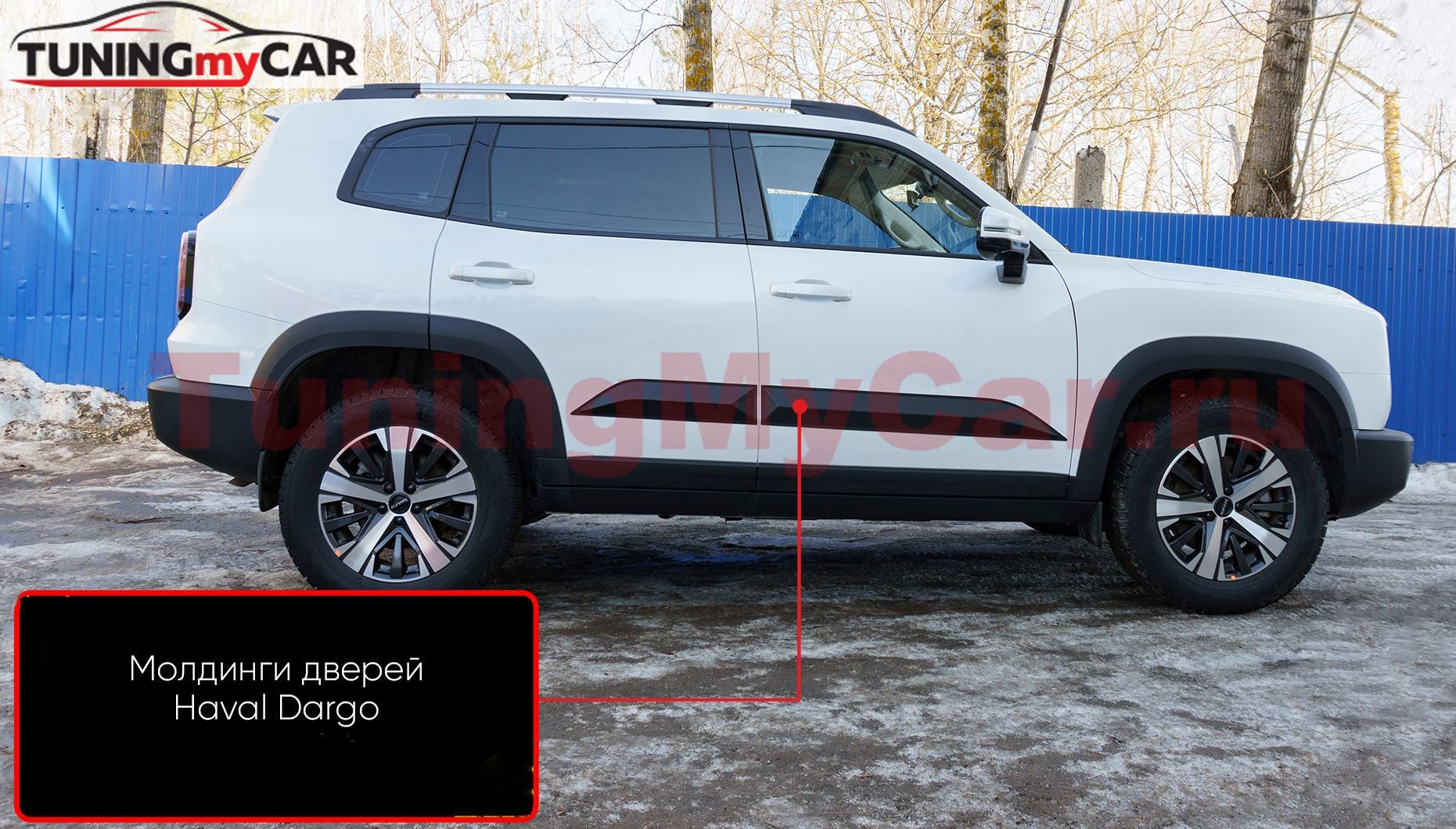 Молдинги на двери (под покраску) Haval Dargo 2022-