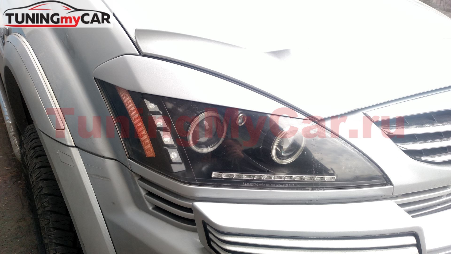 Накладки на фары (реснички) для SsangYong Kyron 2005-2016